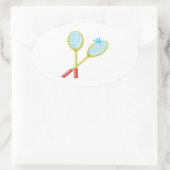 バドミントン3 楕円形シール (バッグ)