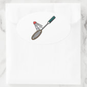 バドミントン4 楕円形シール (バッグ)