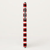 バドミントン ギフト、ラケットとシャトルコックのストライプ Case-Mate iPhoneケース (裏面/左)