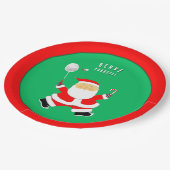 バドミントン クリスマス スポーツ パーティー ペーパープレート (アングル)