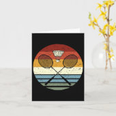 バドミントン – クールヴィンテージレトロスポーツアイデートラケット カード (黄色い花)