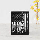 バドミントン・グラミー・アメリカ国旗ヴィンテージクリスマスX カード (黄色い花)