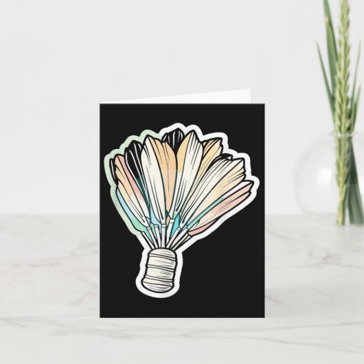 バドミントン シャトルを描く バドミントン選手 カード (正面)