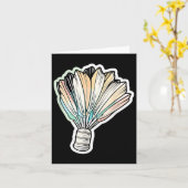 バドミントン シャトルを描く バドミントン選手 カード (黄色い花)