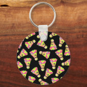 バドミントン・シャトルコックカラフルアートパターンギフト キーホルダー (正面)