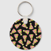 バドミントン・シャトルコックカラフルアートパターンギフト キーホルダー (裏面)