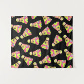 バドミントン・シャトルコックカラフルアートパターンギフト タペストリー (正面(横))