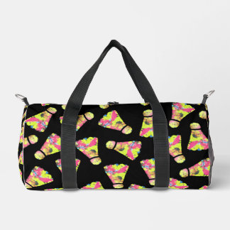 バドミントン・シャトルコックカラフルアートパターンギフト ダッフルバッグ