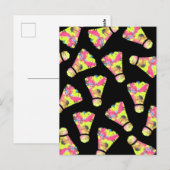 バドミントン・シャトルコックカラフルアートパターンギフト ポストカード (正面/裏面)