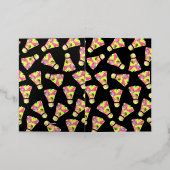 バドミントン・シャトルコックカラフルアートパターンギフト 箔グリーティングカード (外側レイダウン)