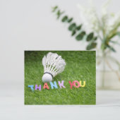 バドミントン・シャトルコックサンキューカードありがとう ポストカード (スタンド正面)