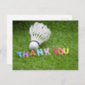 バドミントン・シャトルコックサンキューカードありがとう ポストカード (正面/裏面)