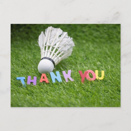 バドミントン・シャトルコックサンキューカードありがとう ポストカード (正面)