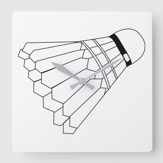 バドミントン シャトルコック スクエア壁時計 (正面)