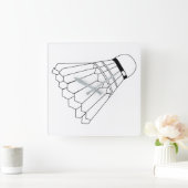 バドミントン シャトルコック スクエア壁時計 (ホーム)