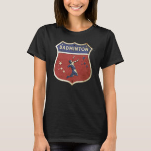 バドミントン+シャトルコック+バドミントンラケット+ガーデン+ゲーム Tシャツ