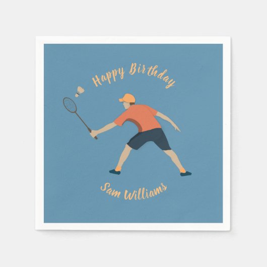 バドミントン スタンダードカクテルナプキン (正面)