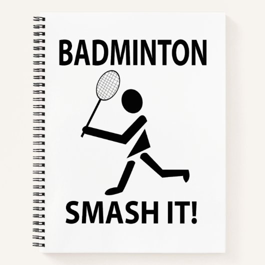 バドミントン・スマッシュItスポーツ選手コーチBadminton ノートブック (正面)