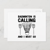 バドミントン – バドミントンが呼び出し中 ポストカード (正面/裏面)