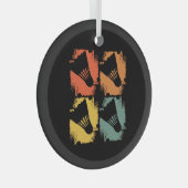 バドミントン – バドミントンボールレトロ ガラスオーナメント (正面右)