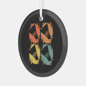 バドミントン – バドミントンボールレトロ ガラスオーナメント (正面左)