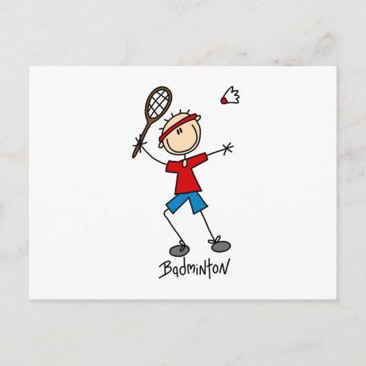 バドミントン プレイヤー Tシャツ&ギフト ポストカード (正面)