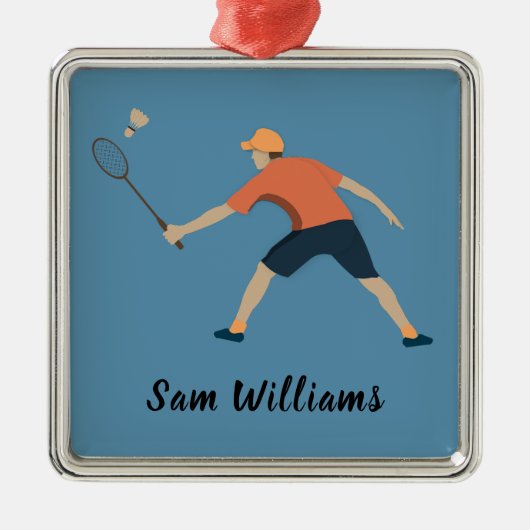 バドミントン メタルオーナメント (正面)