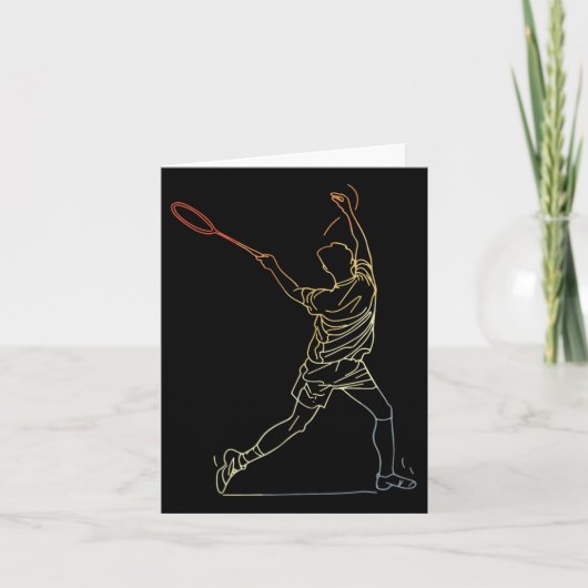 バドミントン ライン アート 室内スポーツ カード (正面)