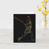 バドミントン ライン アート 室内スポーツ カード (黄色い花)