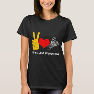バドミントン ラケット スポーツ ハート ストローク 愛 Tシャツ
