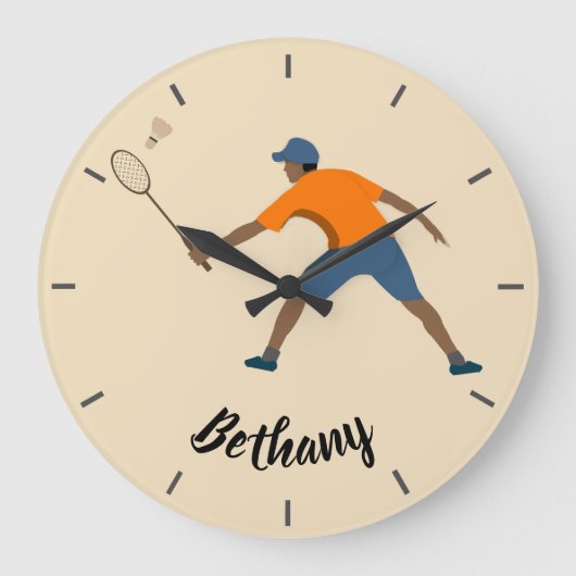 バドミントン ラージ壁時計 (正面)