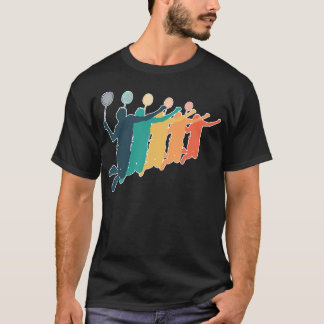バドミントン レトロ ラケット Tシャツ