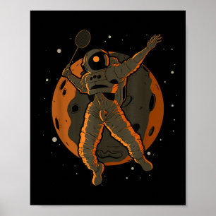 バドミントン 宇宙飛行士 外宇宙 スペースマン ポスター