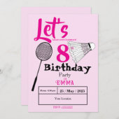 バドミントン 招待状 (正面/裏面)