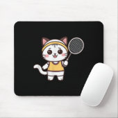 バドミントン 猫 グッズ 女性 女子 プレーヤー K マウスパッド (マウス)