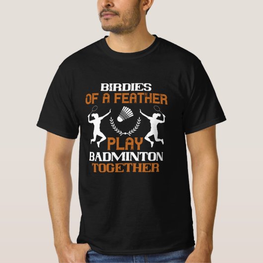 バドミントン – 羽のバディー Tシャツ (正面)