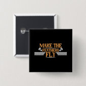 バドミントン – 羽を飛ばす 缶バッジ (正面&裏面)