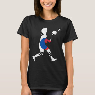 バドミントン 韓国 国旗 ラケット シャトル 女性 P Tシャツ