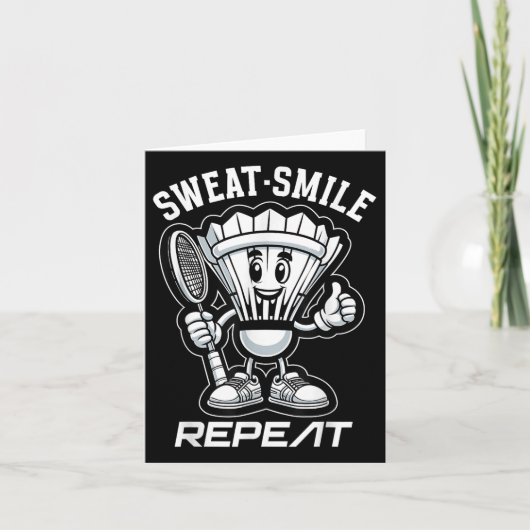 バドミントン Forever カートゥン シャトルとラケットのグラフ カード (正面)