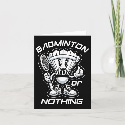 バドミントン Forever 漫画 シャトルとラケットのグラフ カード (正面)