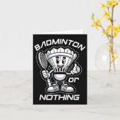 バドミントン Forever 漫画 シャトルとラケットのグラフ カード (黄色い花)