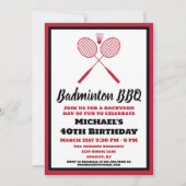 バドミントンBBQパーティースポーツ誕生日 招待状 (正面)