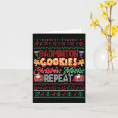 バドミントンCookiesクリスマスムービーRepeatセーター カード (黄色い花)