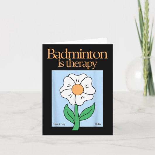 バドミントンisセラピーラケットスポーツストレスレリーフ、 浮き彫りミ カード (正面)