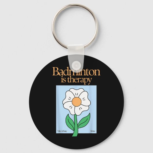 バドミントンisセラピーラケットスポーツストレスレリーフ、 浮き彫りミ キーホルダー (正面)