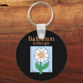 バドミントンisセラピーラケットスポーツストレスレリーフ、 浮き彫りミ キーホルダー (正面)