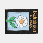 バドミントンisセラピーラケットスポーツストレスレリーフ、 浮き彫りミ フリースブランケット (正面(横))