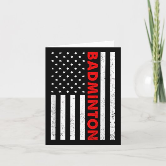 バドミントンUsa国旗グラフィックバドミントン選手シャトルト カード (正面)