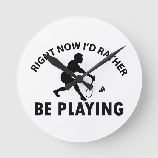 バドミント遊ン ラウンド壁時計 (正面)