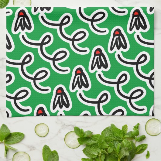 バドミンパーソナライズされたタオル |スポーツテーマデザイン キッチンタオル (折り畳み)